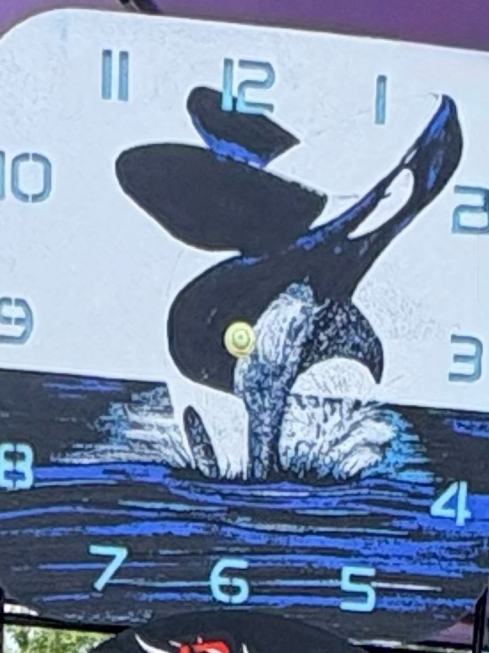 Orca Whale Wall Clock - Blue and Black Design